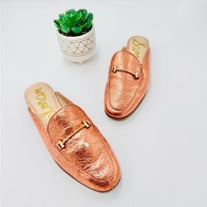 Sam Edelman Laurna Mules In Copper Metallic Gold Size 7